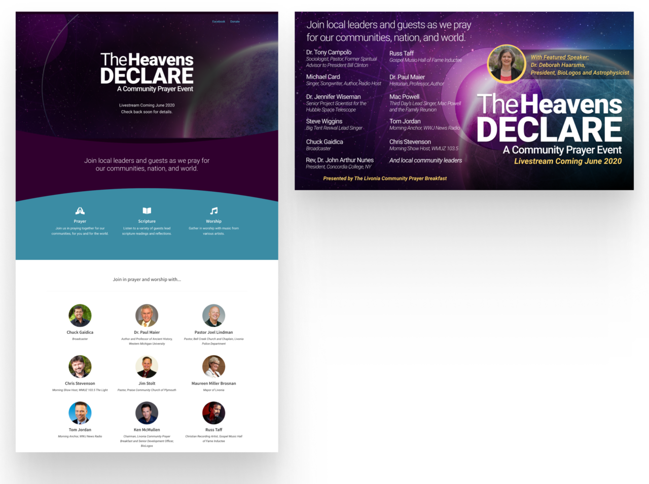 The Heaven's Declare website layout